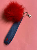 Cherry llavero with pompom