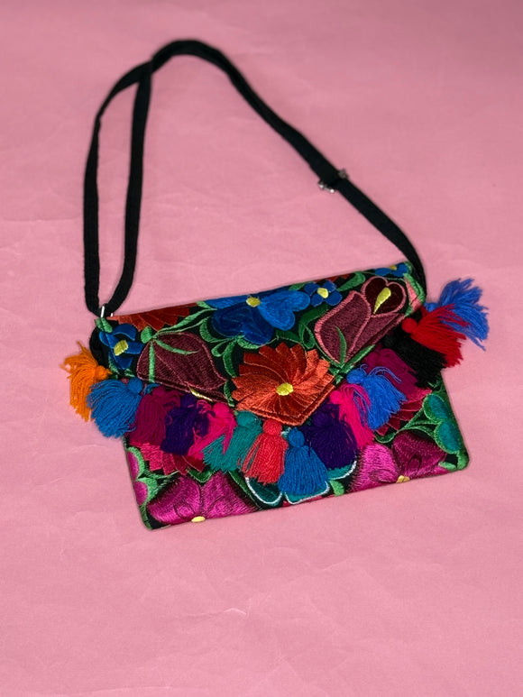 Black Flowers Crossbody