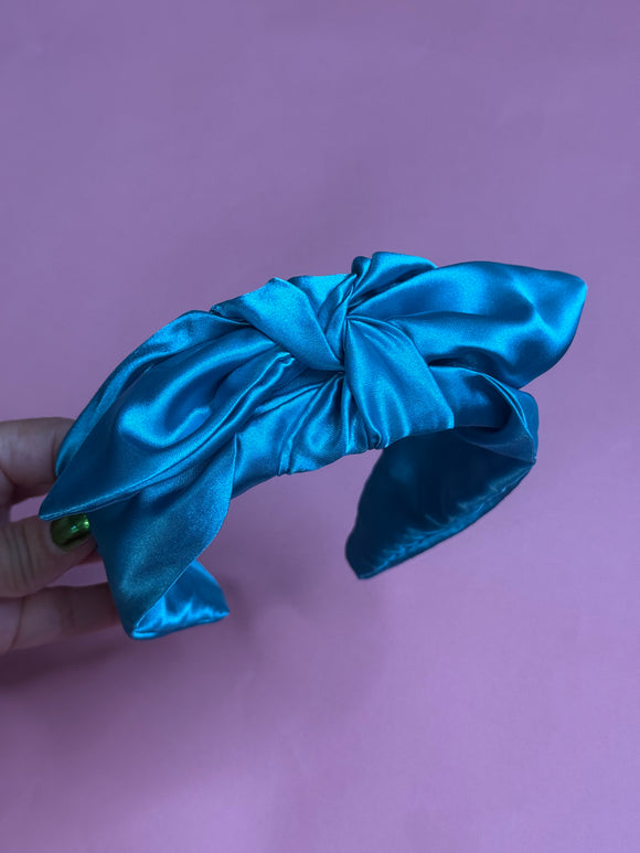 Diadema Aqua Blue con Lazo