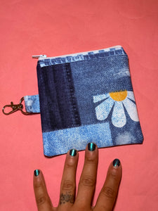 Denim Daisy Money Bag