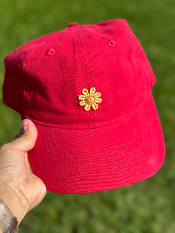 Gorra Roja Flores